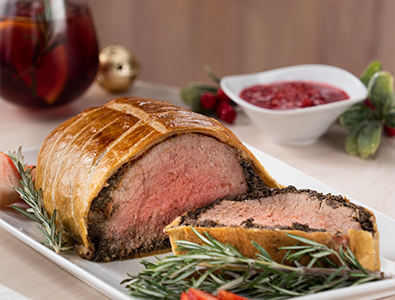 Filete Wellington en Salsa de Frutos Rojos