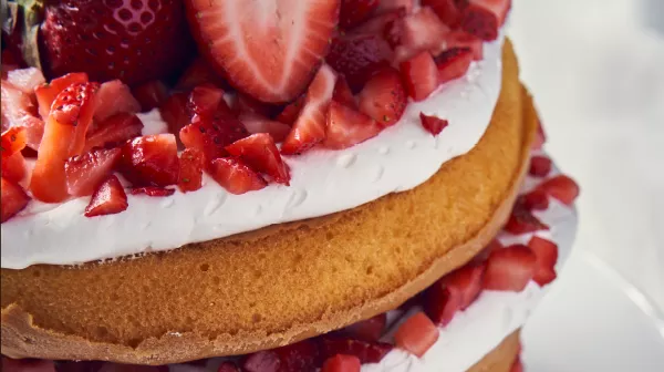 Pastel de fresas con crema