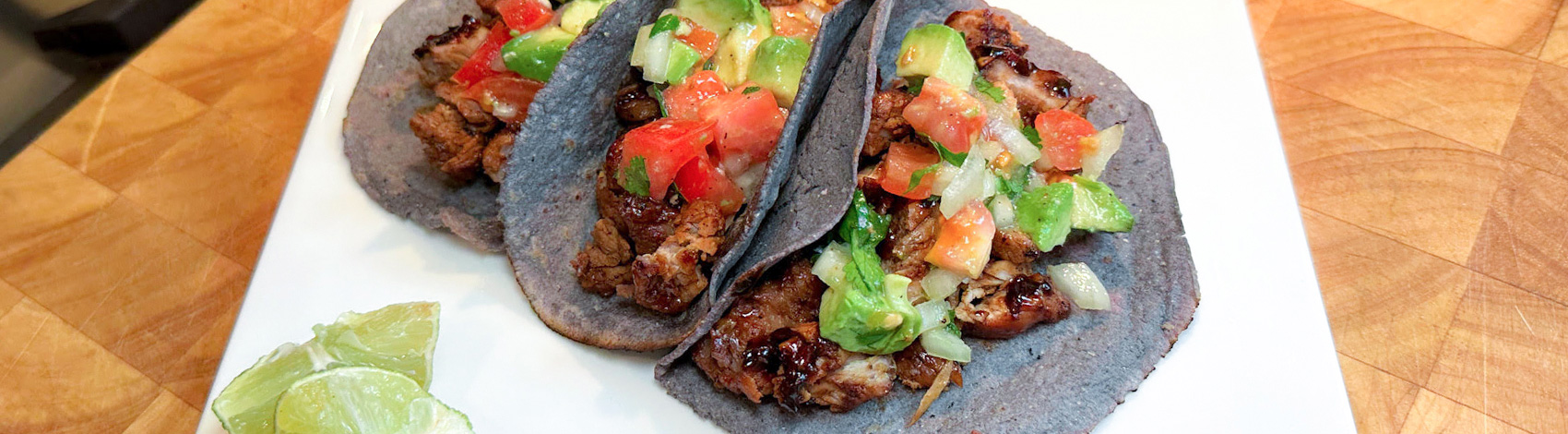 Tacos de carnitas glaseadas