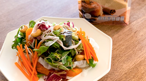 Ensalada estilo oriental con vinagreta de mandarina