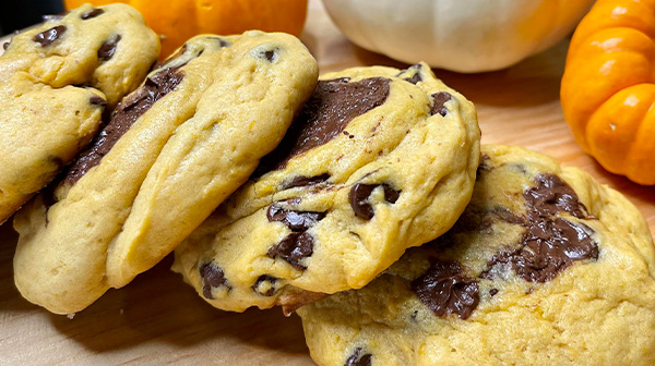 Galletas de calabaza con chispas de chocolate