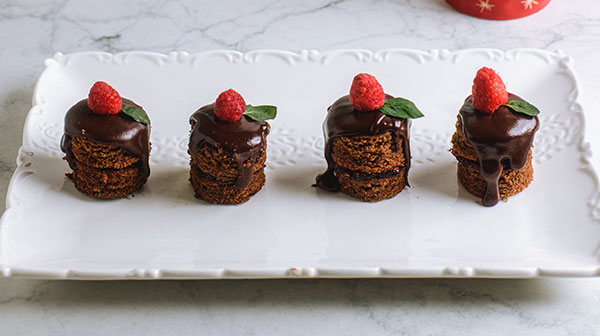 Mini Pasteles de arándano y chocolate