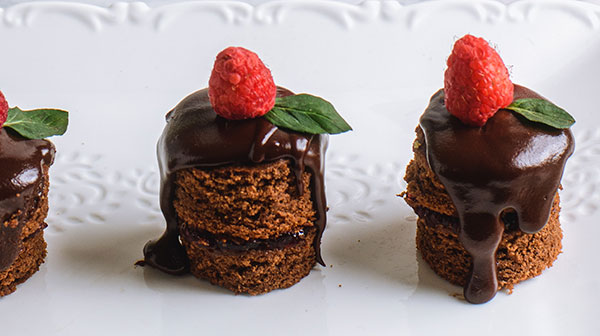 Mini Pasteles de arándano y chocolate