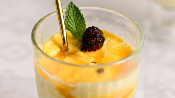 Mousse de queso mascarpone y maracuyá