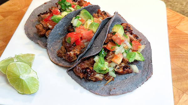 Tacos de carnitas glaseadas