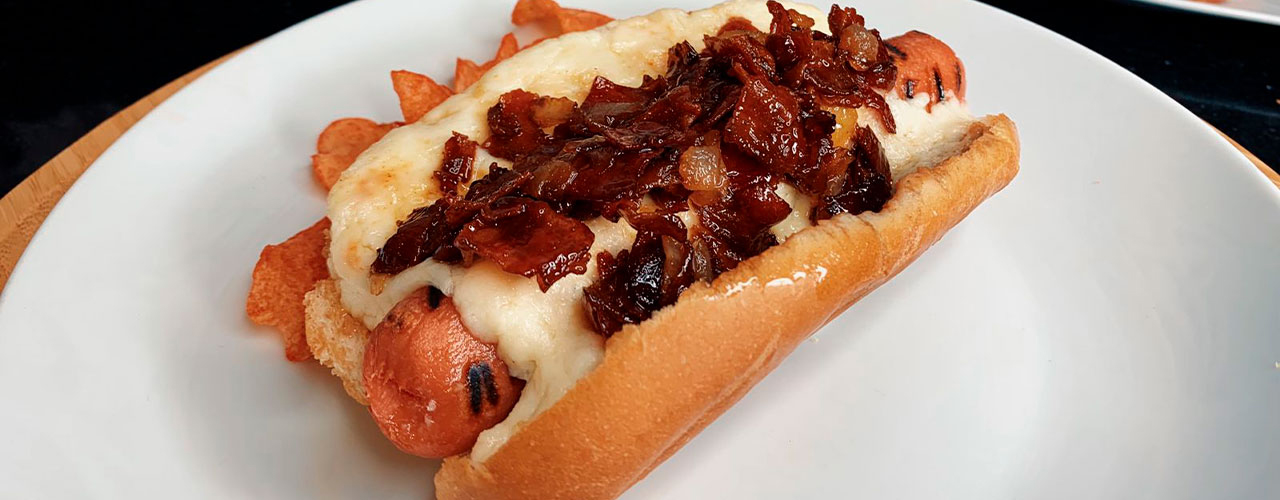 Hot dog con mermelada de tocino - comparación