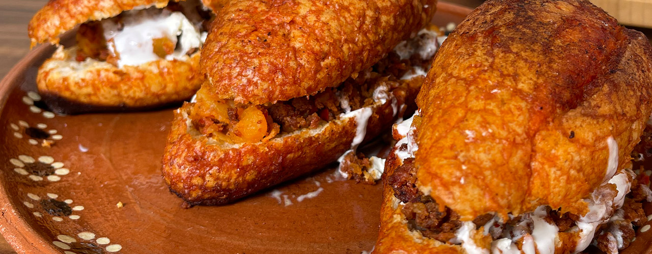 Pambazos de papa con chorizo - comparación